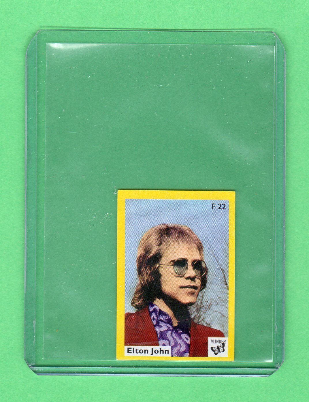 Elton John 1972-74 Vlinder Card  Rare Nrmnt-mt  Unstuck/Unused Label