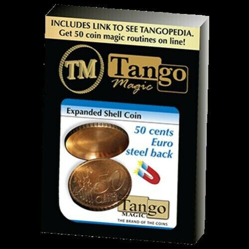 Expanded Shell Coin (50 Cent Euro, Steel Back) by Tango Magic (E0005)