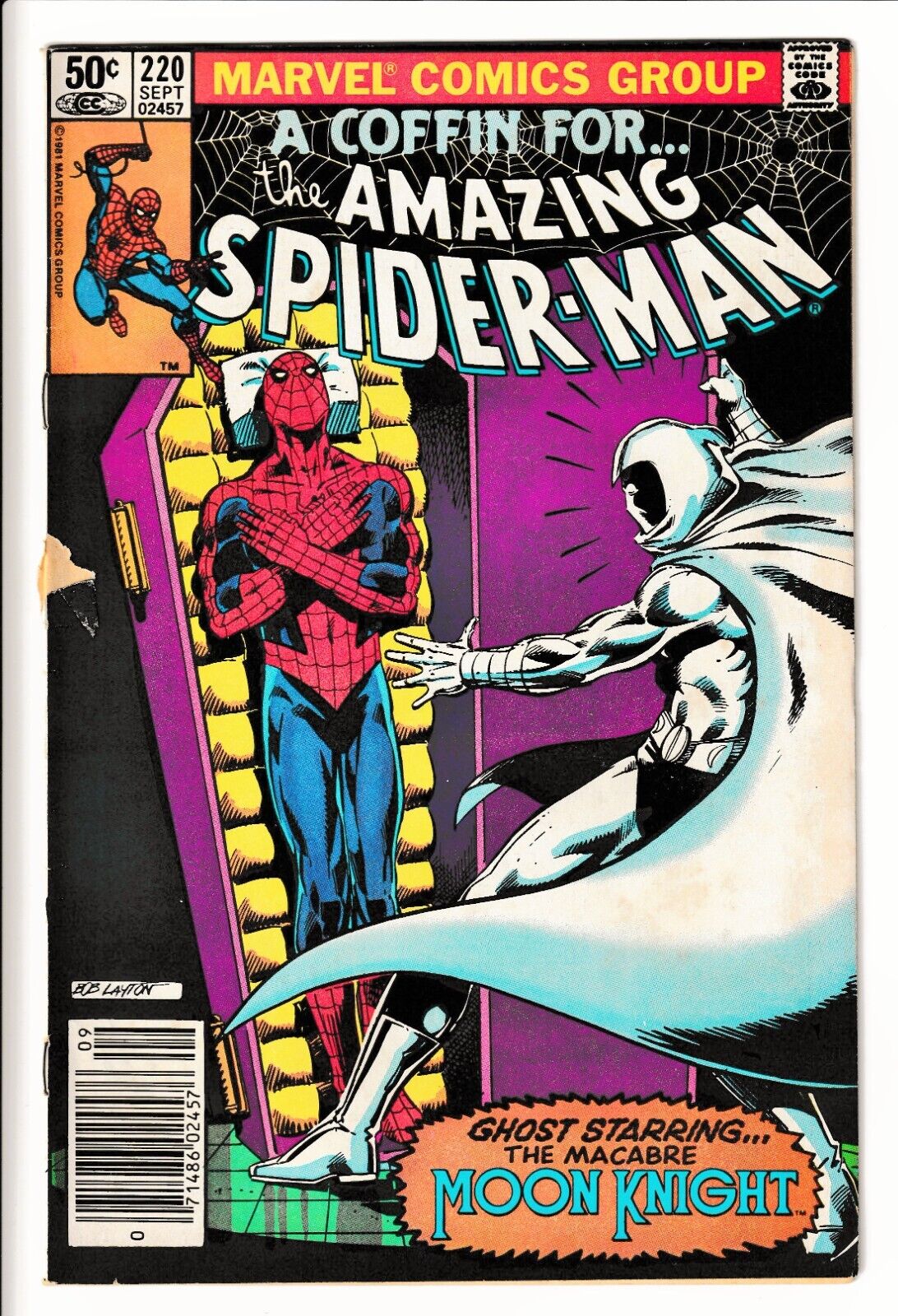 Amazing Spider-Man #220 (1981, Marvel) Early Team-Up of Moon Knight & Spider-Man