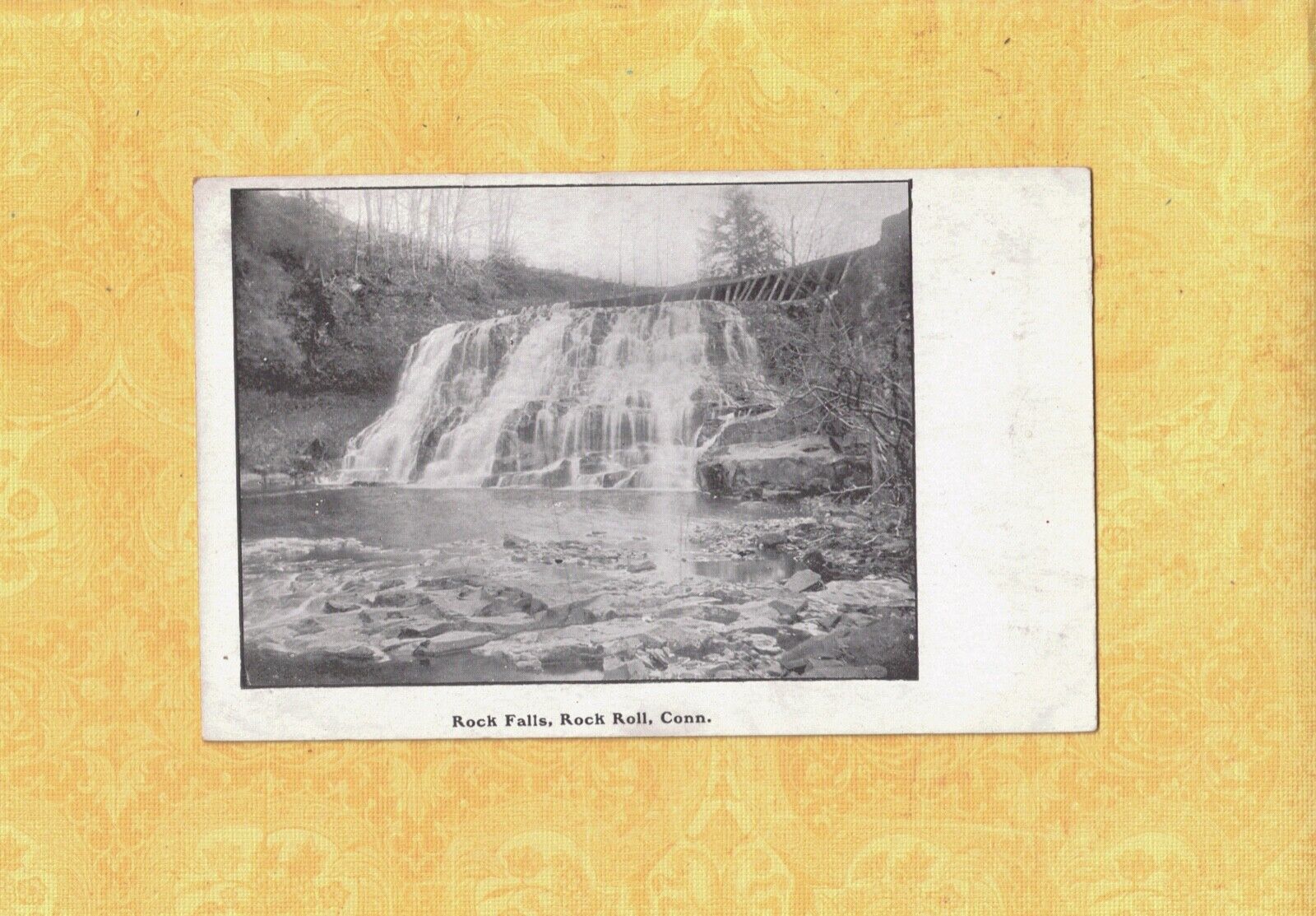 CT Rock Roll Rock Falls rare 1901-1908 postcard WATERFALL Connecticut