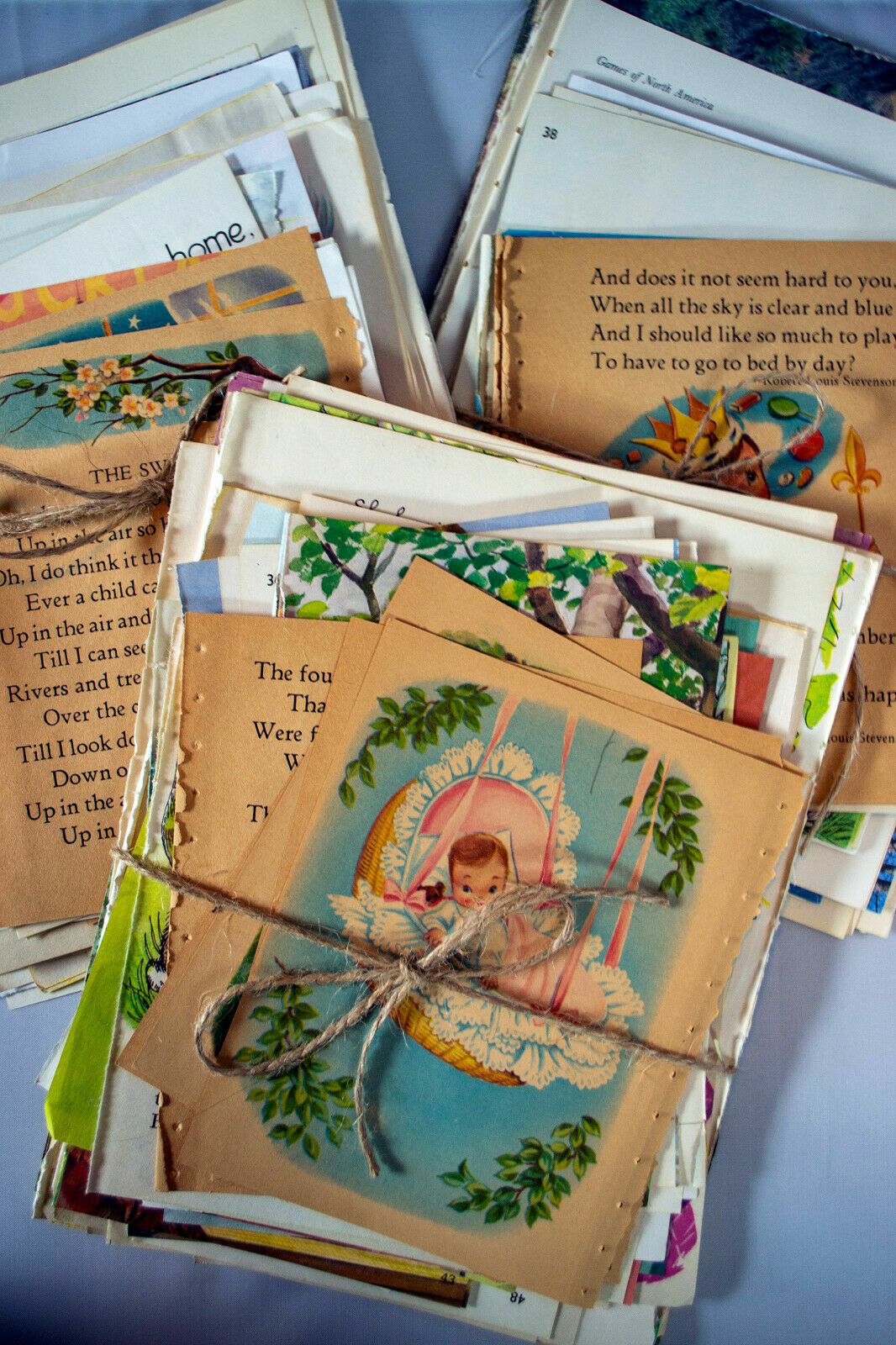 VINTAGE CHILDREN'S BOOK PAGES (50 PAGES) for Junk Journal Decoupage Mixed Media 