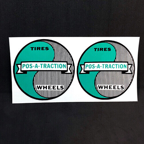POS-A-TRACTION TIRES & WHEELS Vintage Style DECALS, Vinyl STICKERS, car, racing