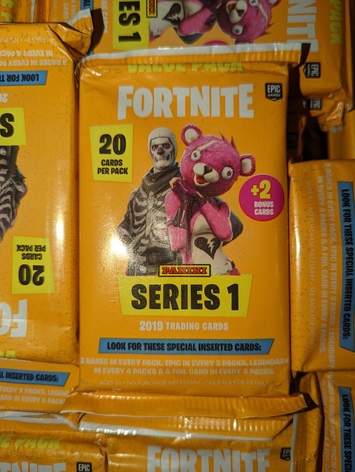 2019 Panini Fortnite Series 1 Sealed Yellow Value Fat Pack USA Print QTY