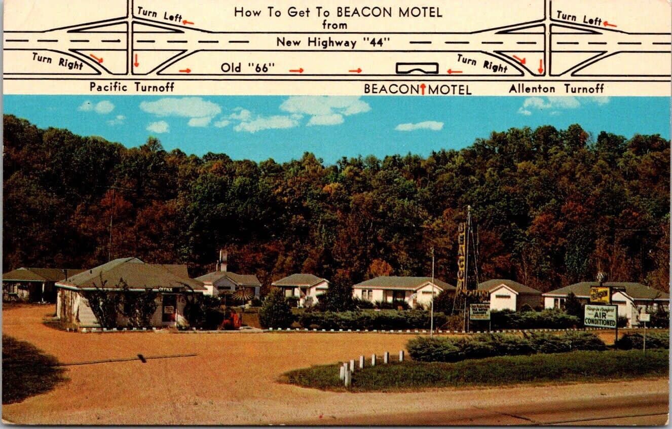 Vintage Postcard Beacon Motel Route 66 Pacific Missouri A11