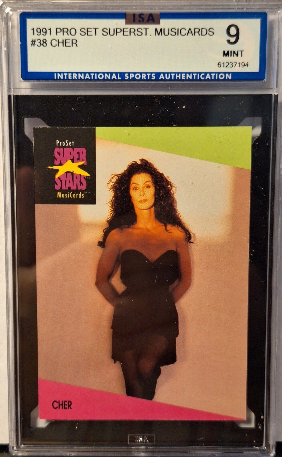 1991 Proset Superstars #38 Cher Musicards ISA 9 NEW Case