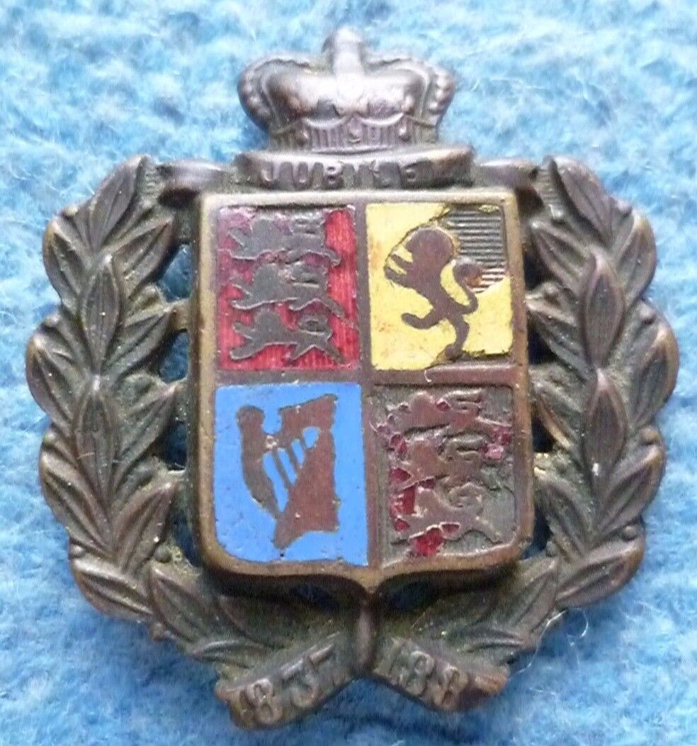 Badge- JUBILEE 1837-1887 BADGE, Queen Victoria Golden Jubilee BRONZE Badge- QVC