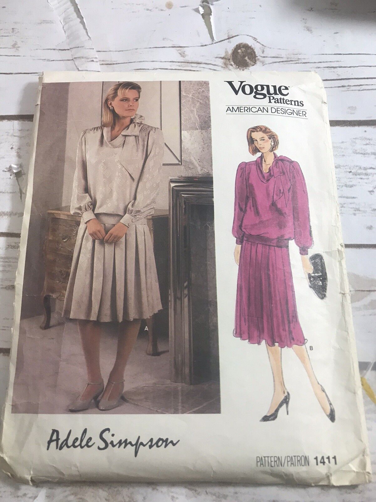Vintage Vogue Designer ADELE SIMPSON Pattern 1411 Size 10 Uncut