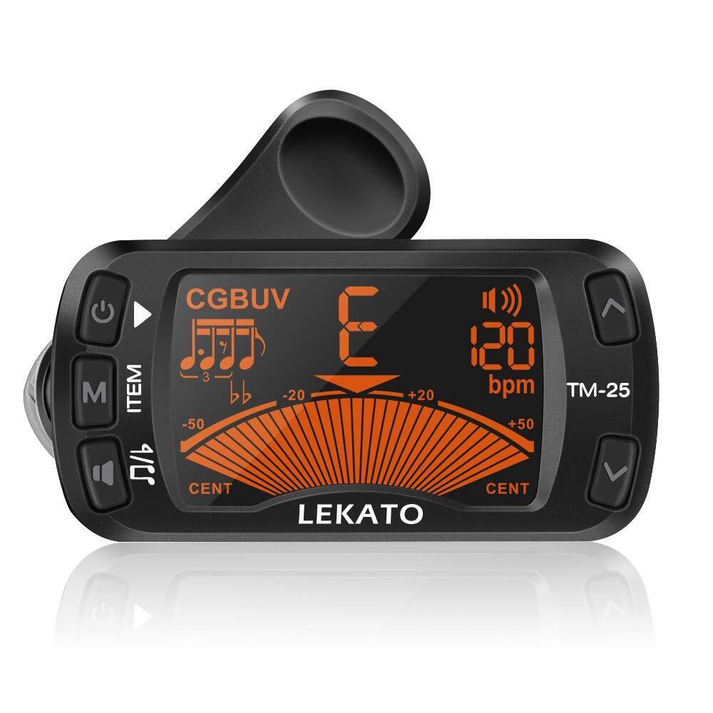 Lekato Clip-On Tuner Tuner Metronome Tone Generator Lcd Display black