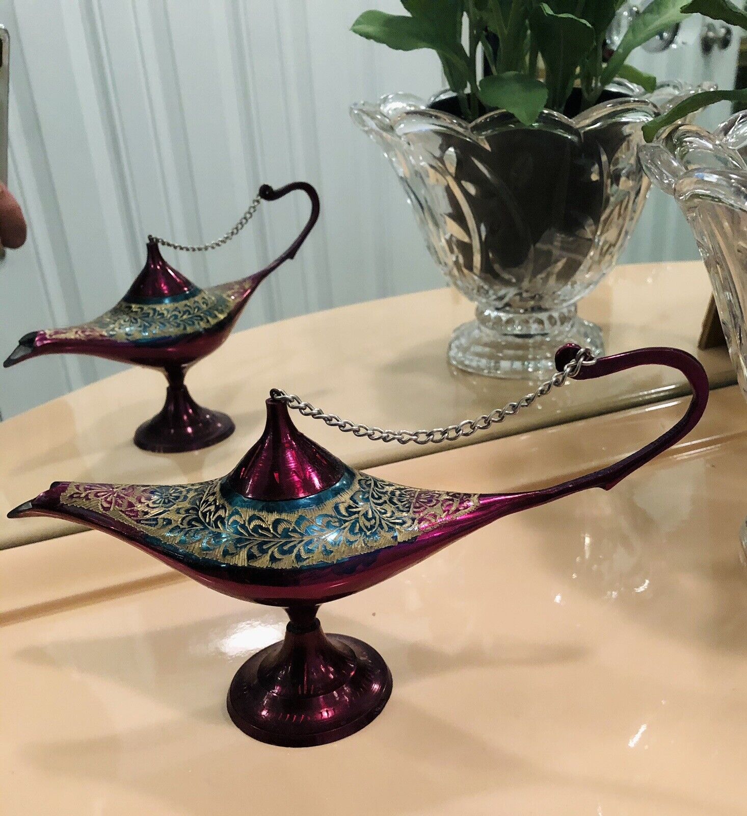 Aladdin\'s Magic Lamp -  Multi Color Brass 8.25\