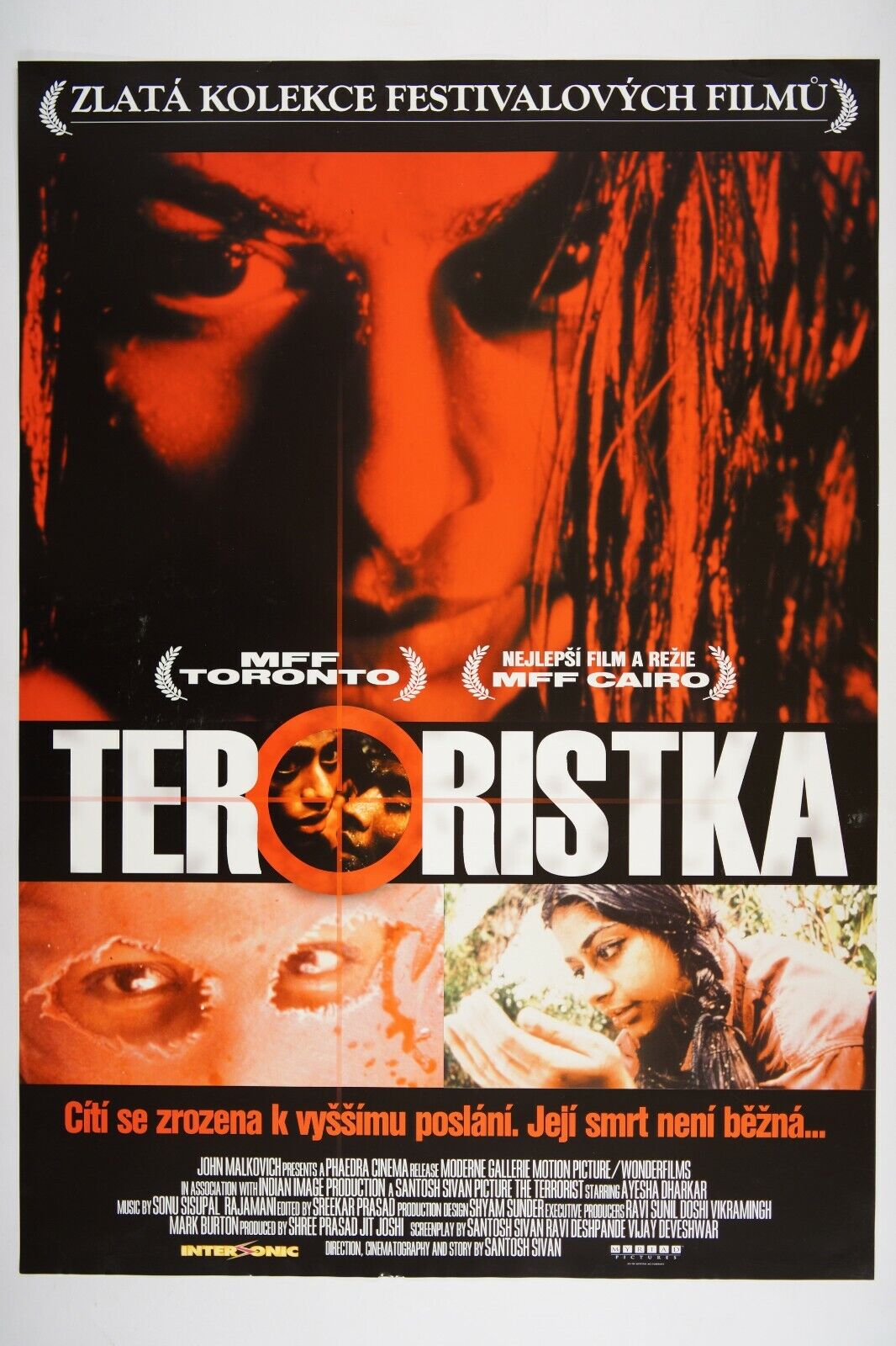 THEEVIRAVAATHI THE TERRORIST 23x33 Original Czech movie poster 1998 A. DHARKER
