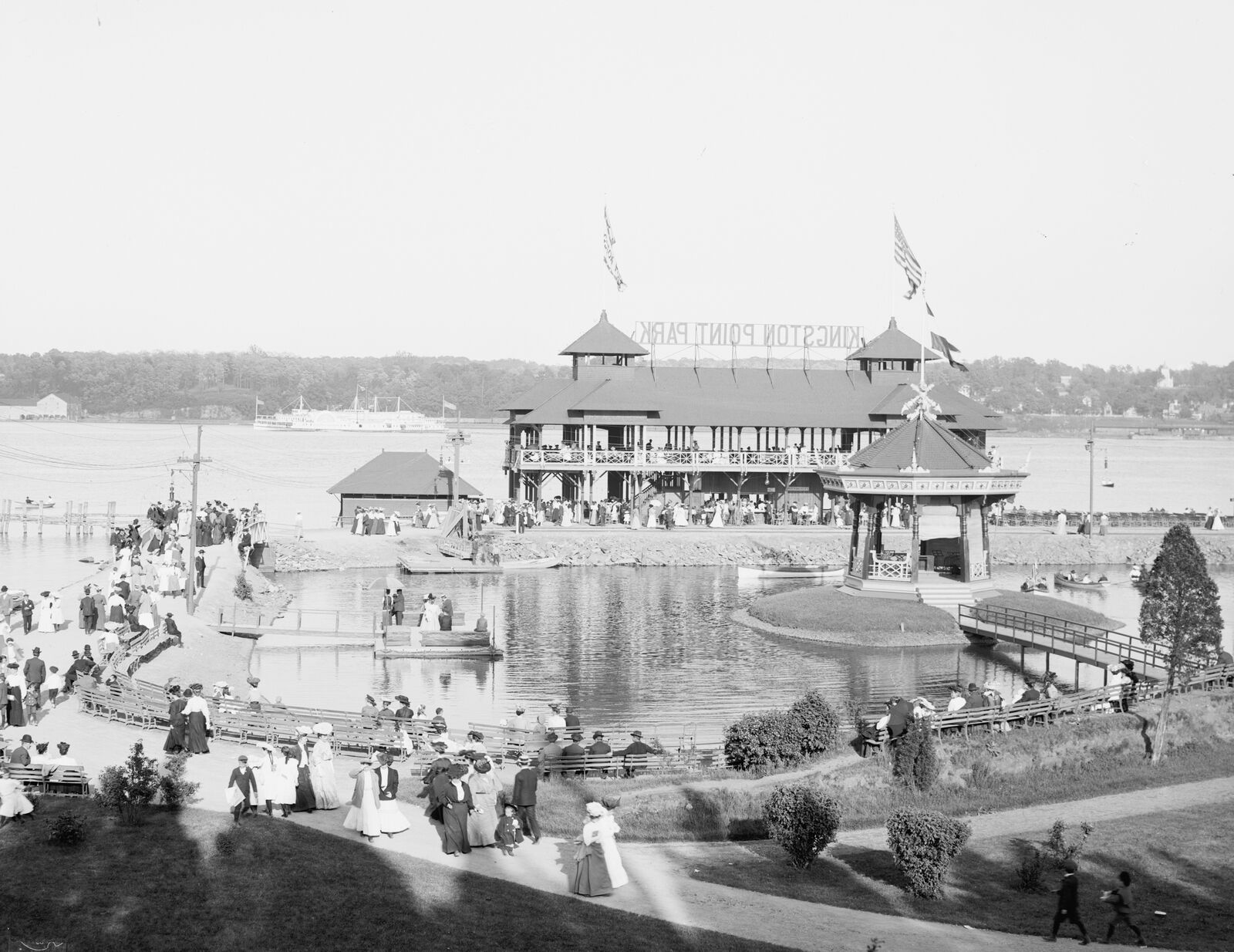 1906 Kingston Point Park Kingston New York NY Old Vintage Photo 8\