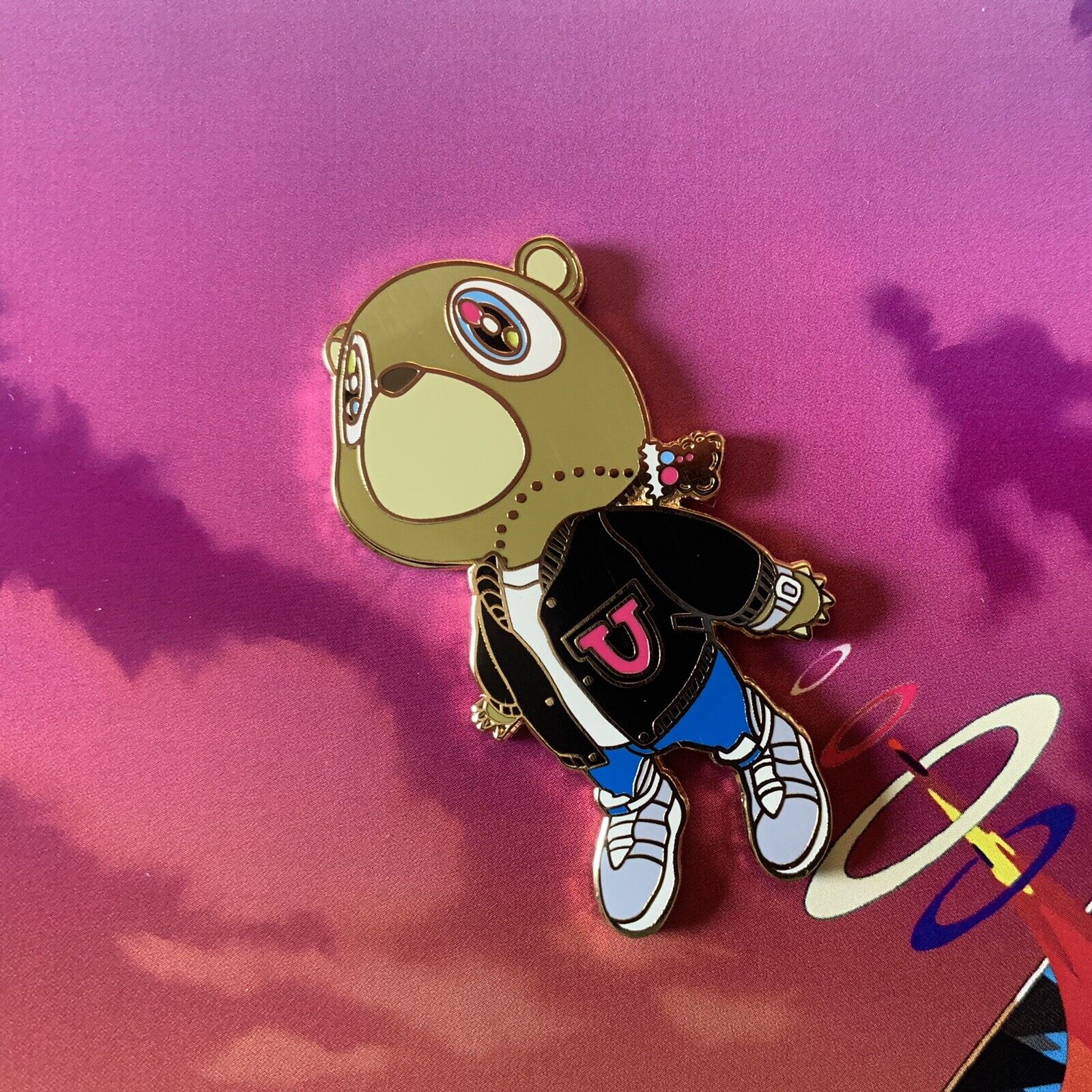 Yeezy Bear Lapel Pin Kanye West Graduation Black Jacket Hip Hop Music Pins Ltd.