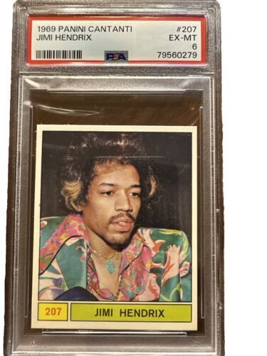 1969 Panini Cantanti Jimi Hendrix #207 Pop 9 PSA Collectible Card