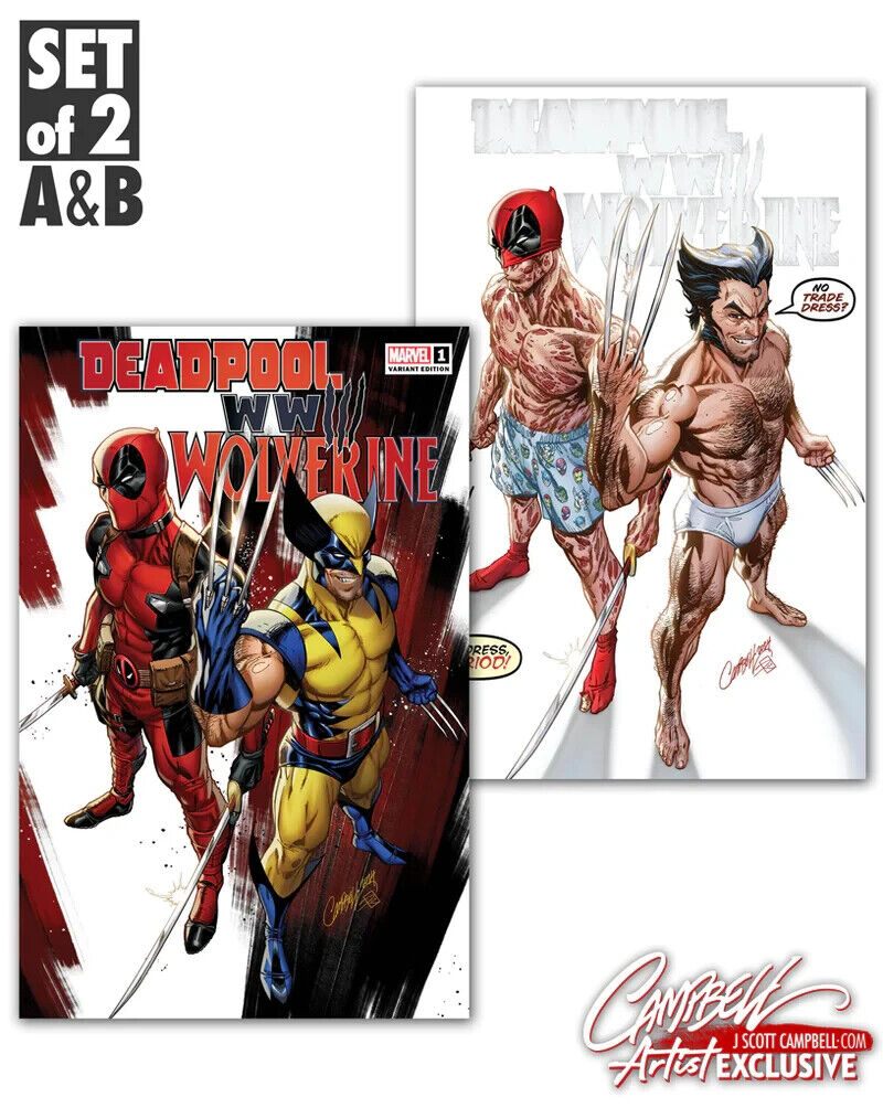 Deadpool & Wolverine: WWIII #1 JSC Artist EXCLUSE J Scott Campbell Variant Set
