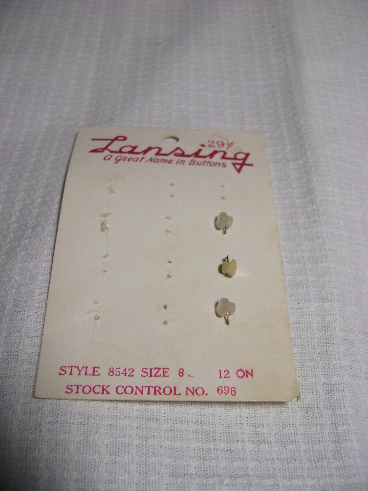 Card of 3 Extremely Tiny Diminutive Buttons Vintage Shank