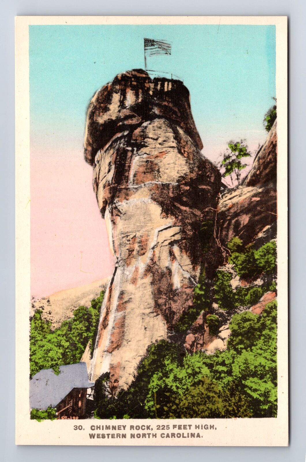 Chimney Rock NC-North Carolina, Scenic Chimney Rock, Souvenir Vintage Postcard