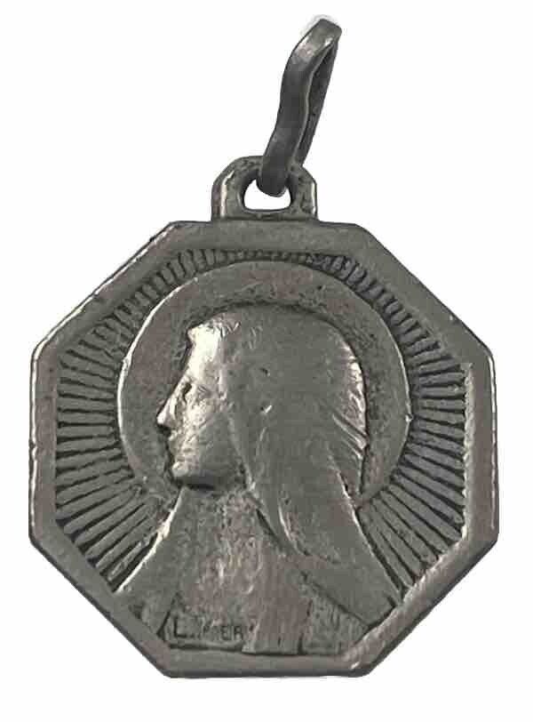 Vintage Catholic Our Lady Of Lourdes  Silver Tone Religious Medal