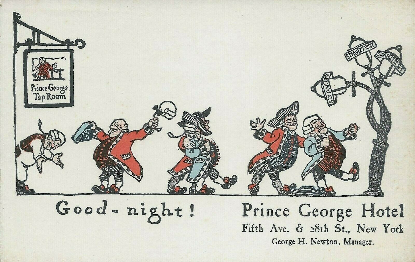Prince George Hotel, 5th Ave. & 28th St., Manhattan, N.Y.C., Early Postcard