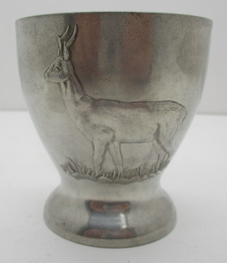 Vintage Mullingar Pewter Cup Made in Mullingar Ireland Hunting Dog and Deer