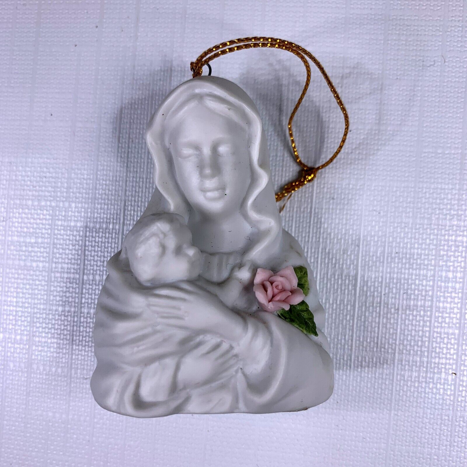 Roman Inc Madonna Christmas Ornament Touch of Rose Jesus Mary Porcelain Vintage