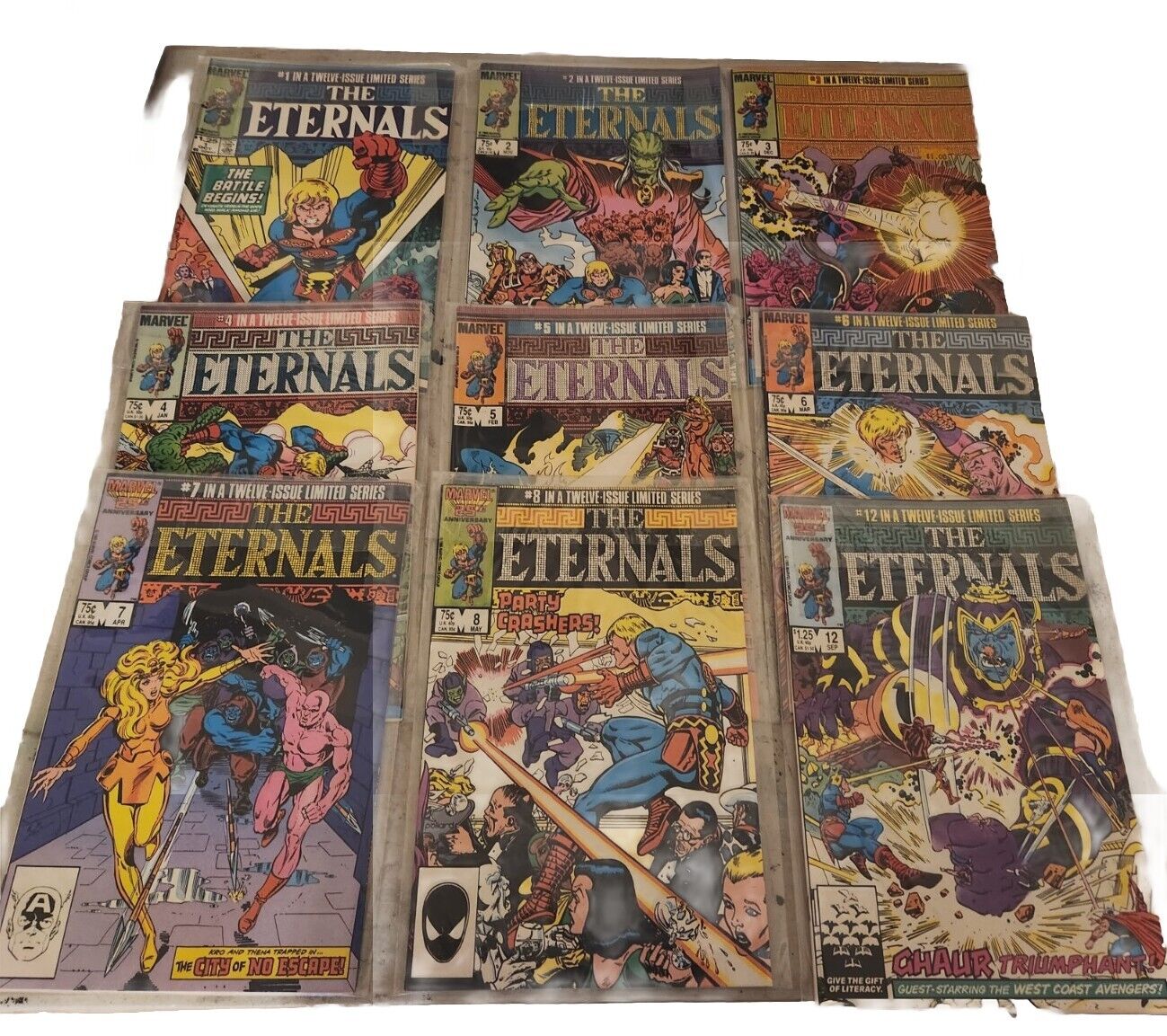 The Eternals #1-8 & 12 VG Condition, Marvel Comics lots of 1st Appearances