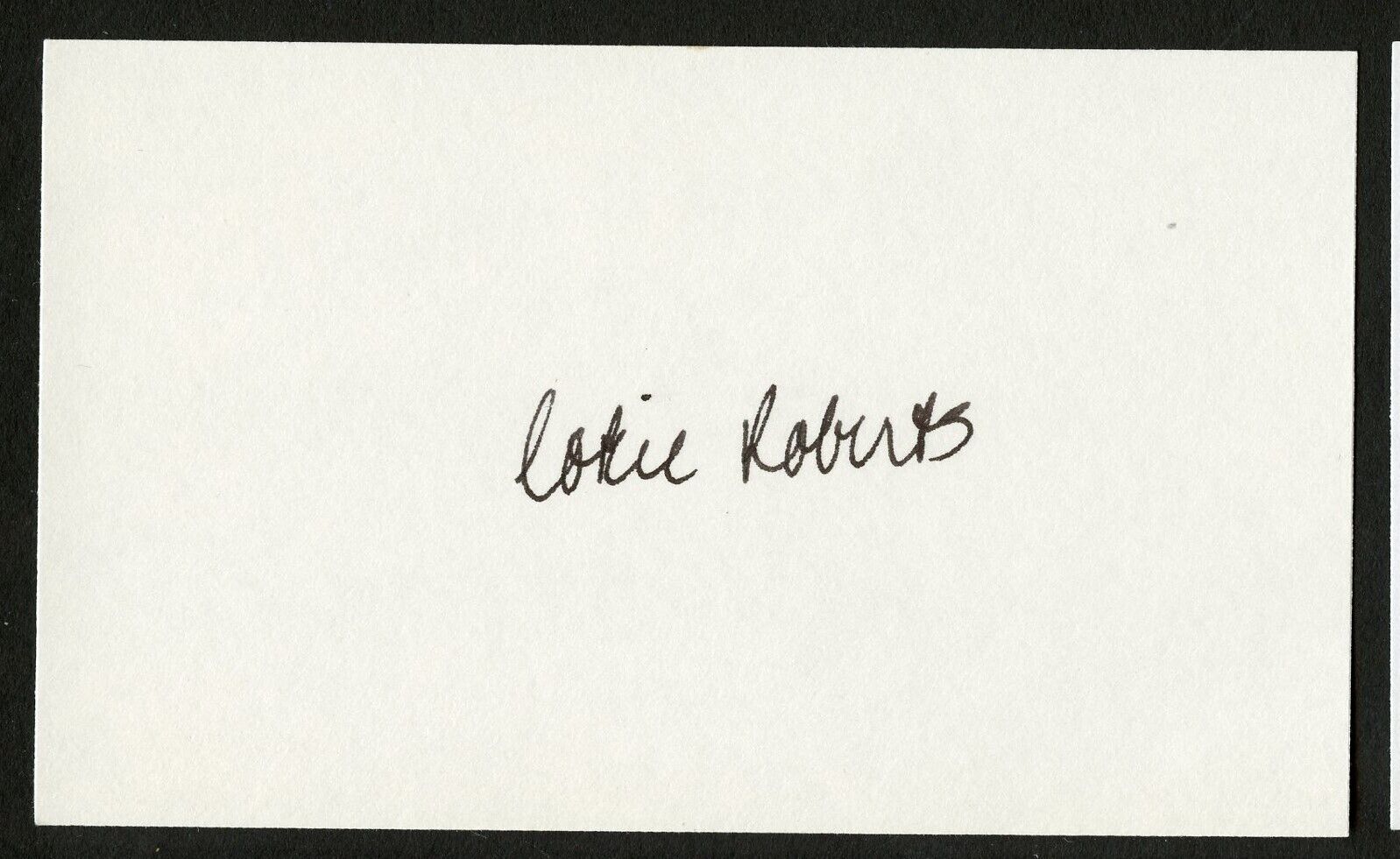 Cokie Roberts d2019 signed autograph auto 3x5 Cut American Journalist and Author