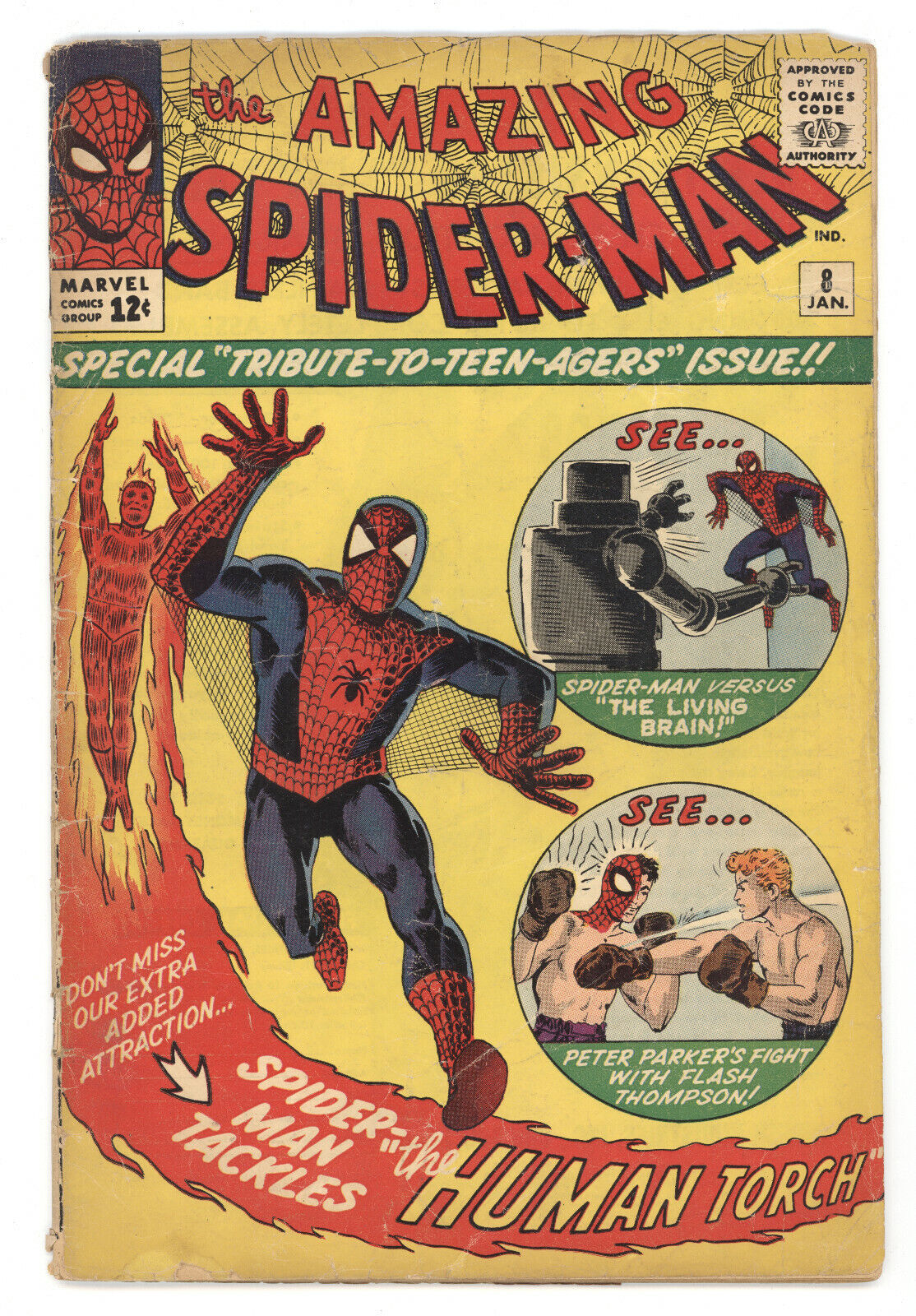 Amazing Spider-Man 8 Marvel 1964 GD Steve Ditko Stan Lee Human Torch
