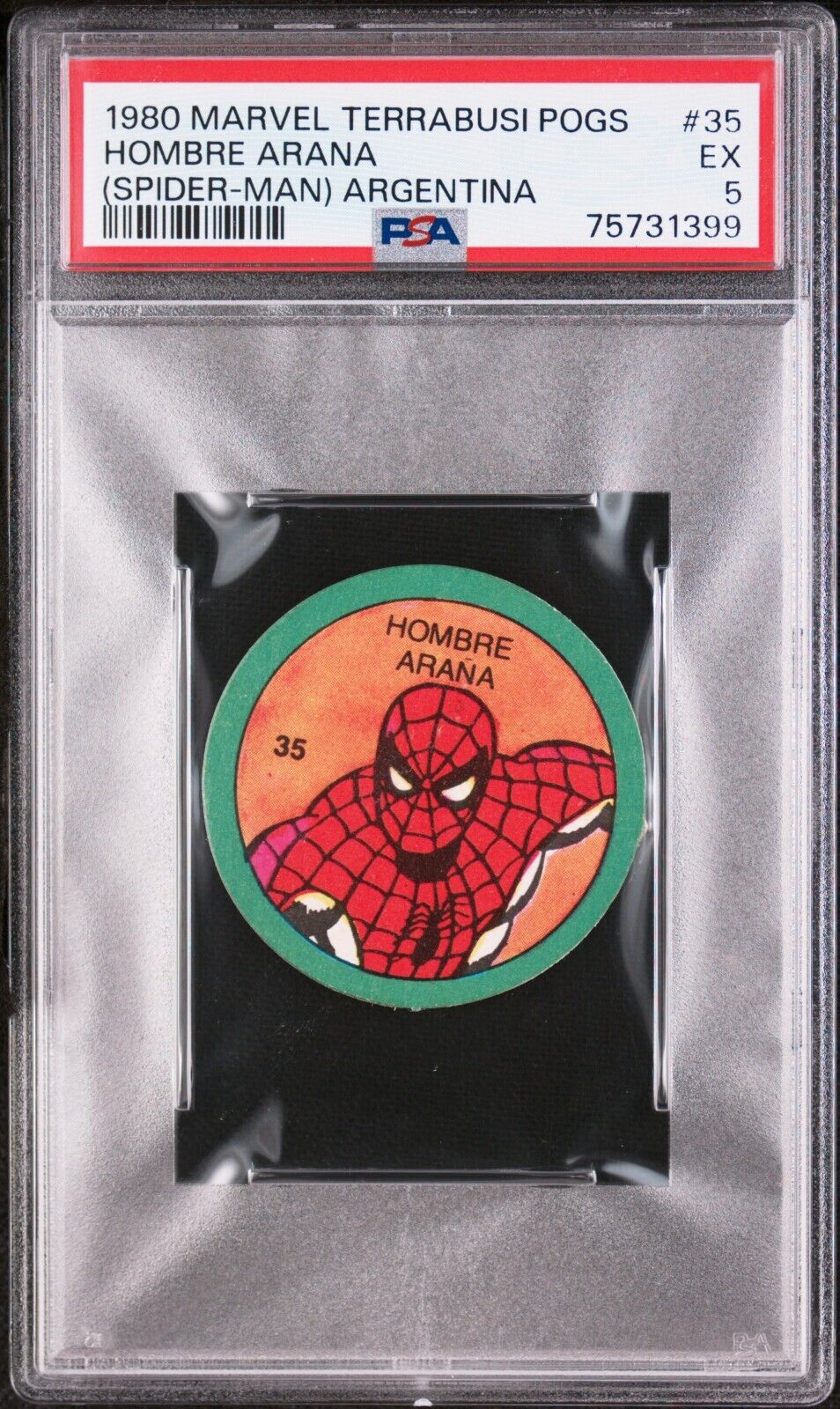 1980 Marvel Spiderman Terrabusi-Argentina POG Card Spider-Man PSA 5 EX