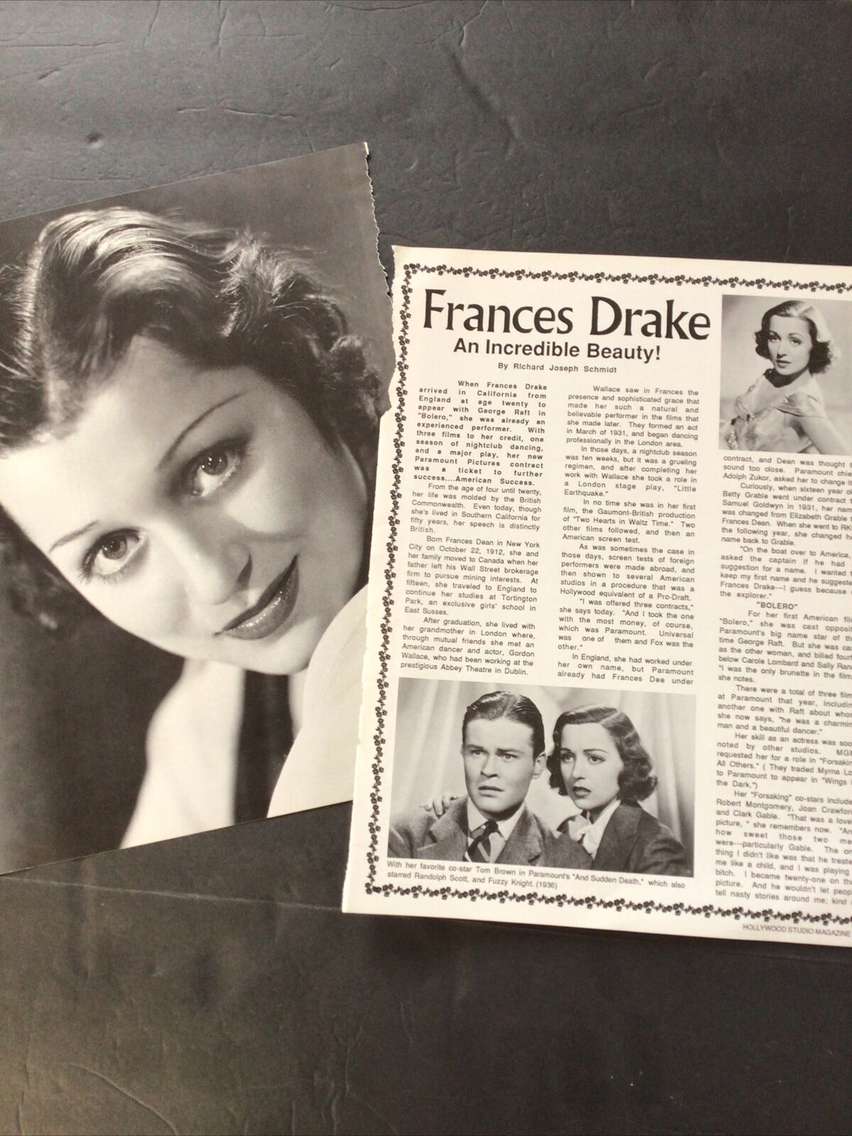 Frances Drake Clippings Vintage Magazine Article An Incredible Beauty