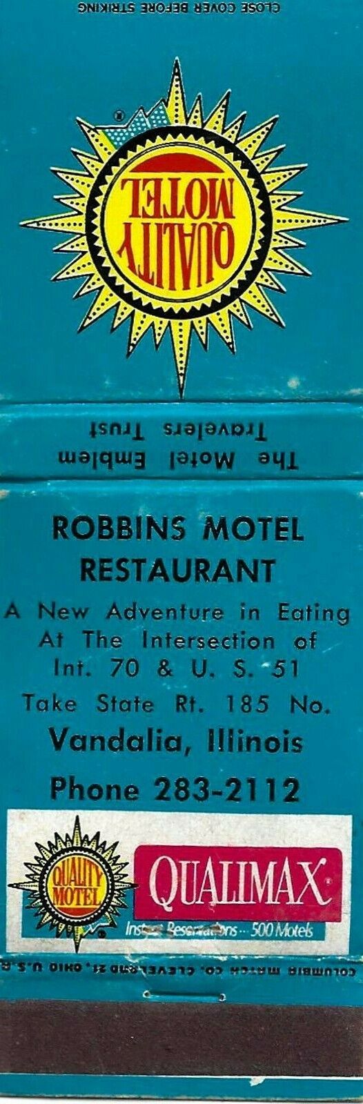 Quality Robbins Motel Restaurant  FS  Vandalia Illinois 