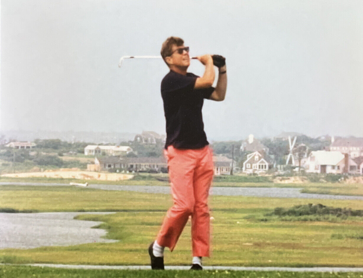 President John F. Kennedy JFK Portrait 11x14 Swinging Golf Club color Photograph