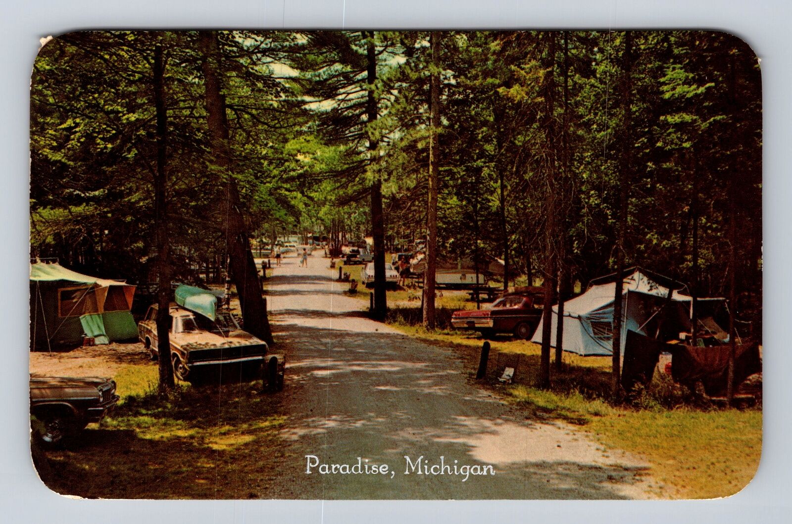 Paradise MI-Michigan, Camping Paradise, Antique Vintage c1972 Souvenir Postcard