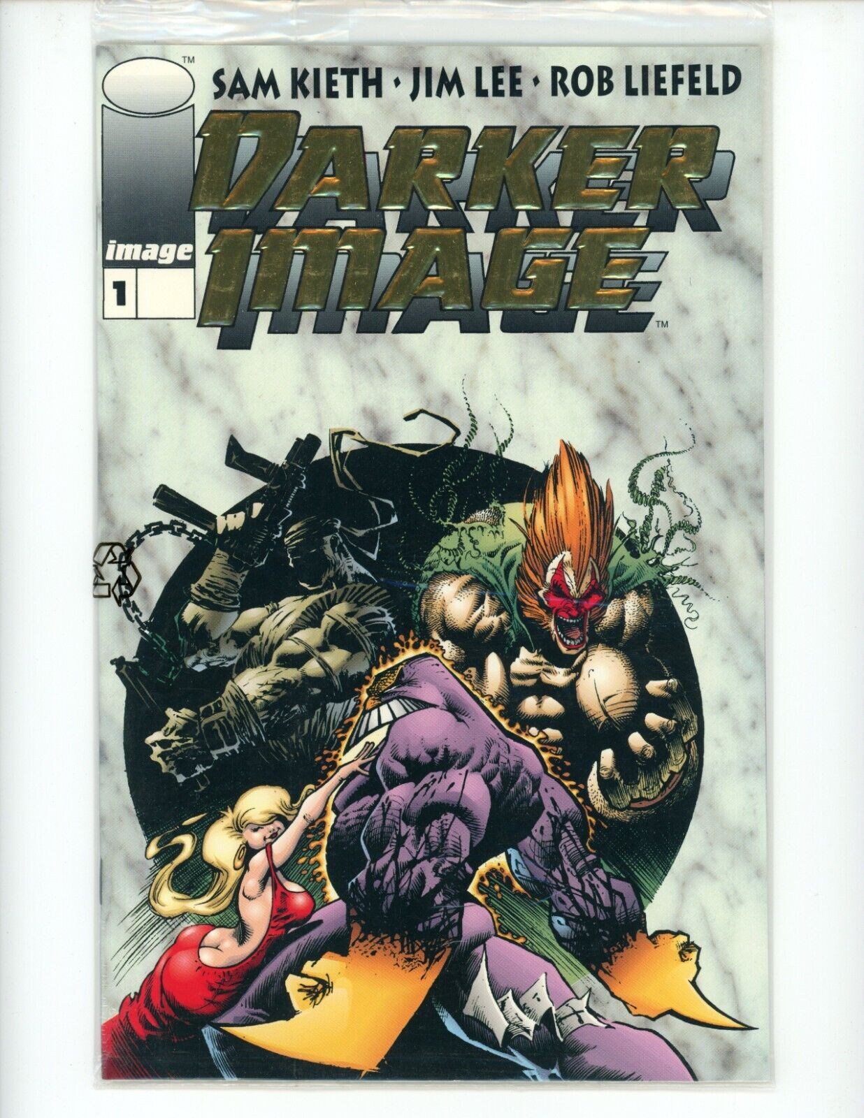 Darker Image #1 Comic 1993 New Polgbag Maxx Gold Cover Deathblow Card