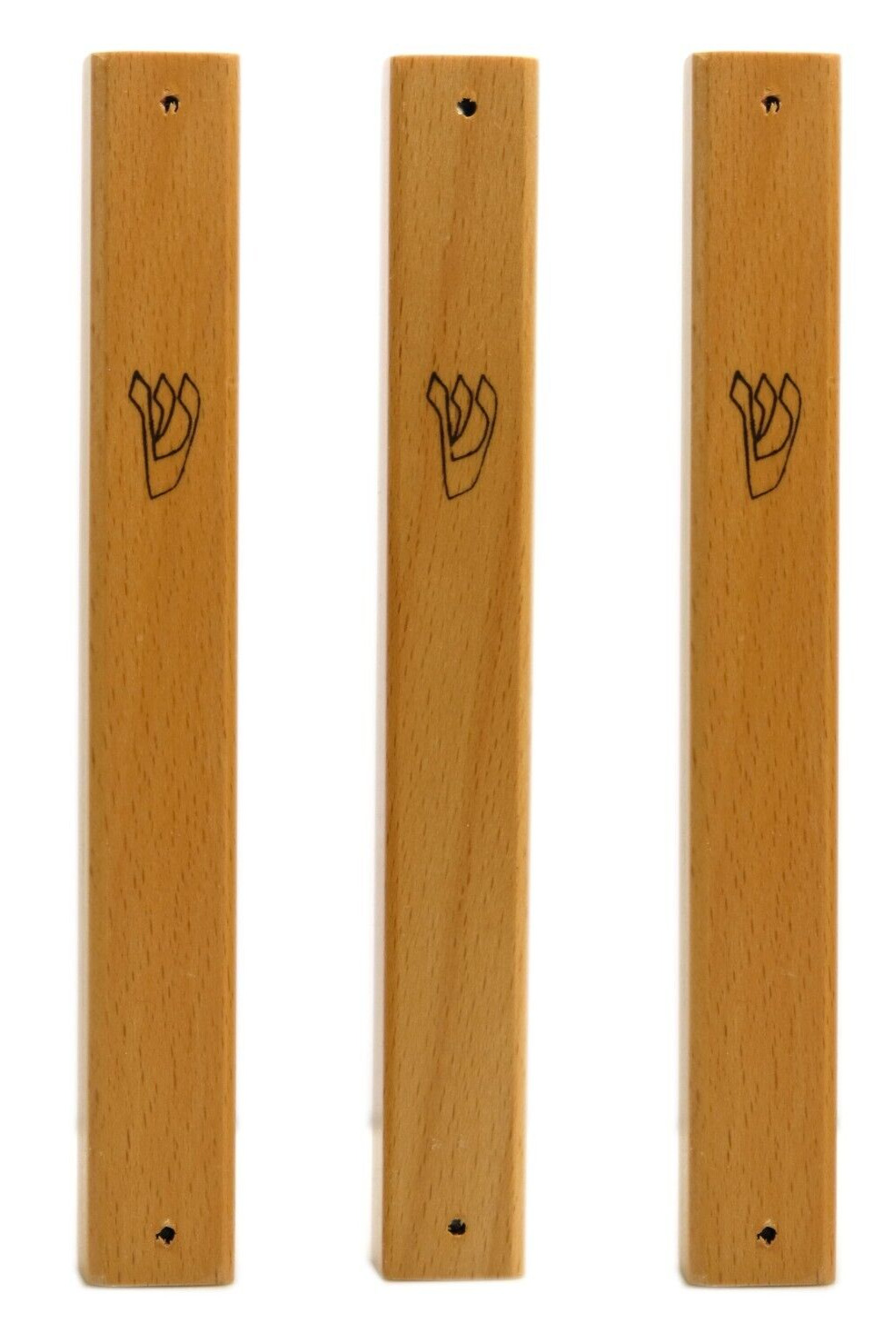 Classic Elegant Wood Mezuzah Case - 3 PACK - For 12cm / 5