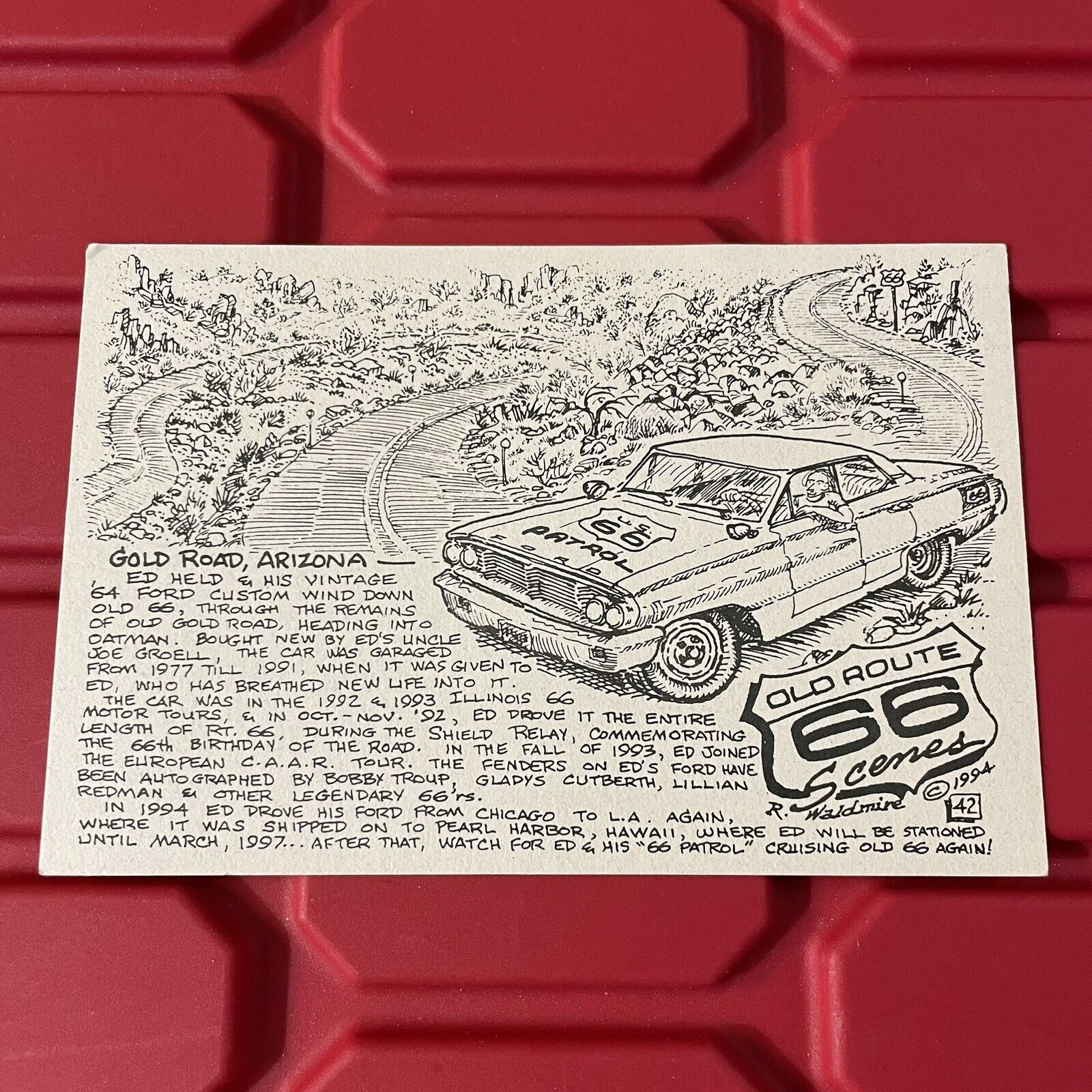 Old Route 66 Scenes Rogers R Waldmire #42 Postcard Arizona Large Letter Vtg 1994