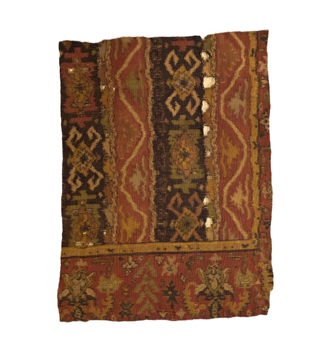 Beautiful 19th Cent Indonesian Geometric Woven Cotton Fabric 1717
