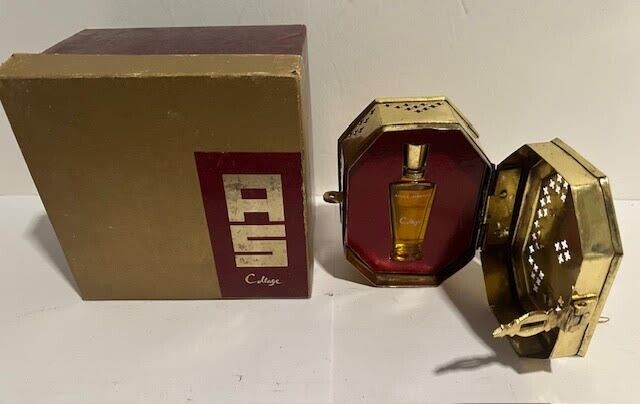 Vintage Adele Simpson Collage Fragrance 4 FL OZ-W/Brass Case & Box