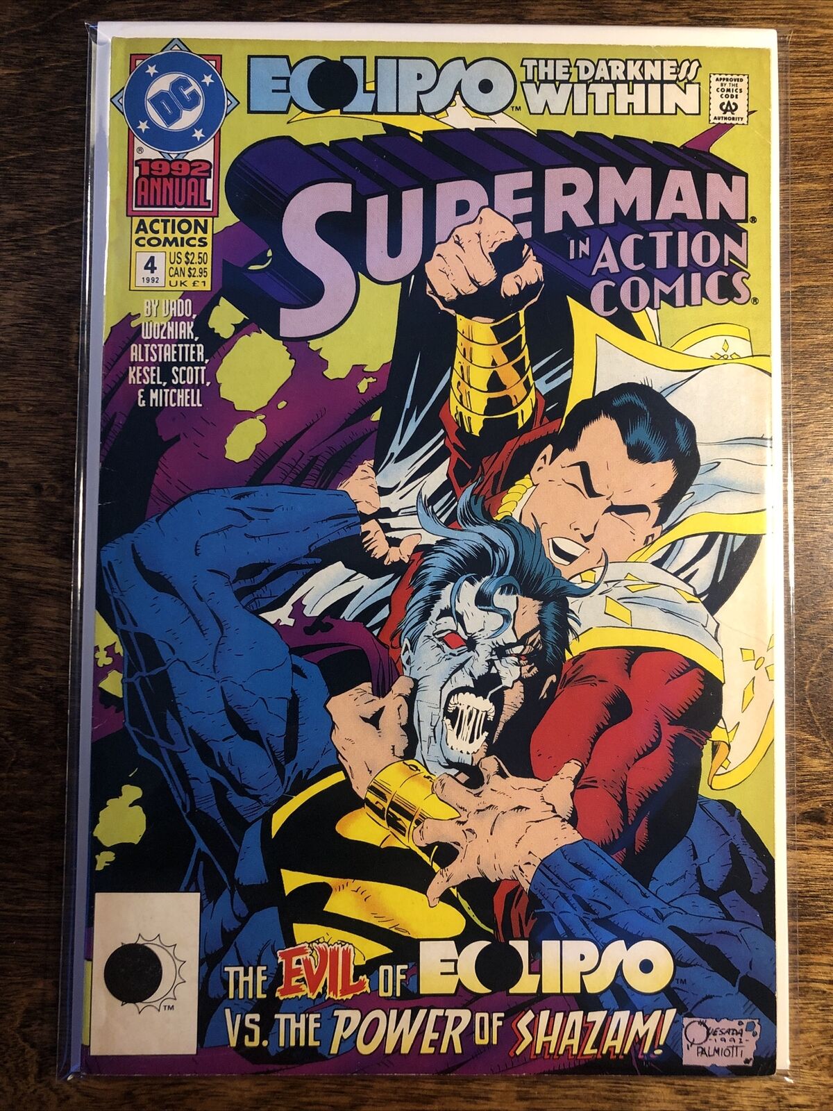 Superman In Action Comics #4 DC Comics 1992 Evil of Eclipso vs. Shazam