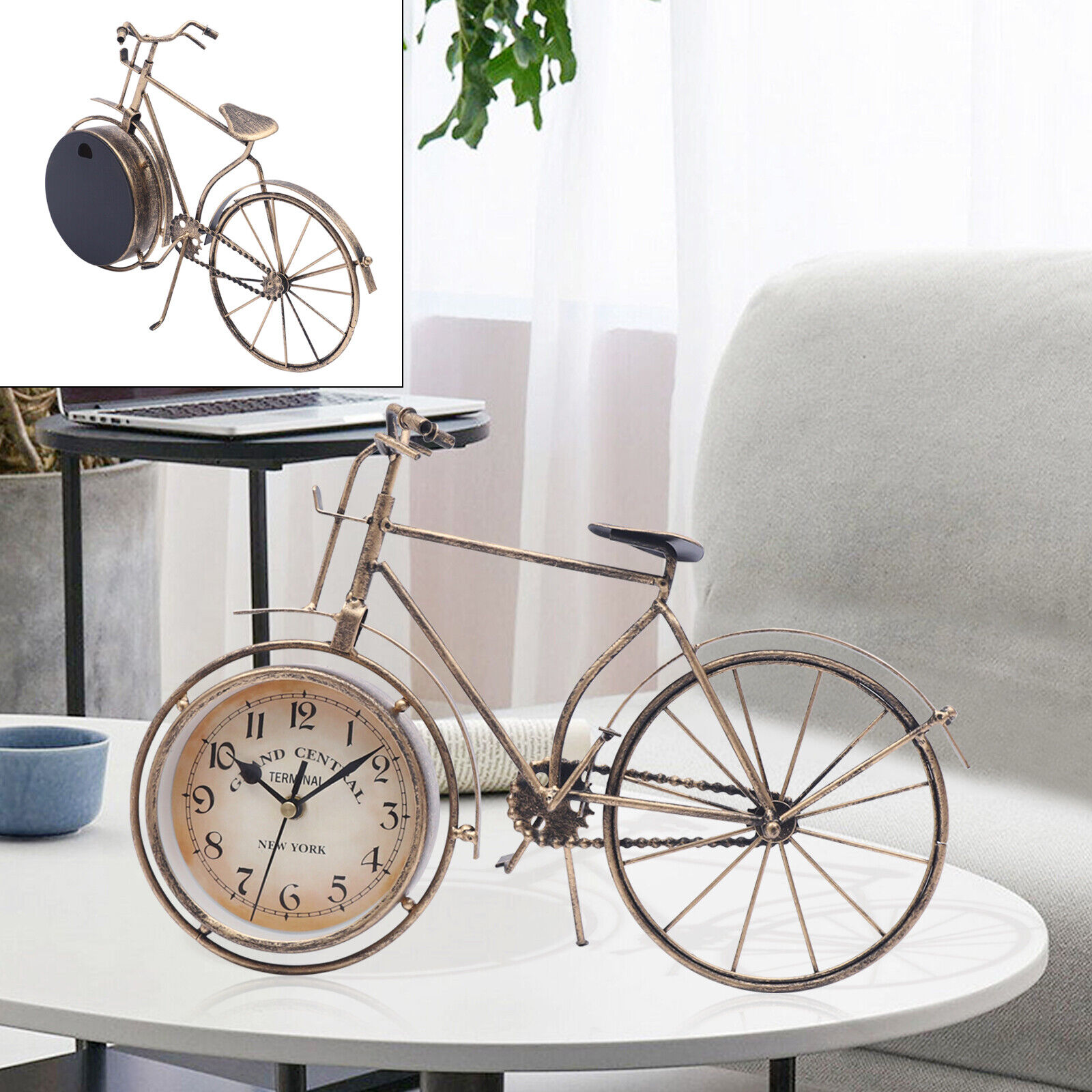Farmhouse Bicycle Seat Clock Bike Shaped Clock Tabletop Display Ornament USA 