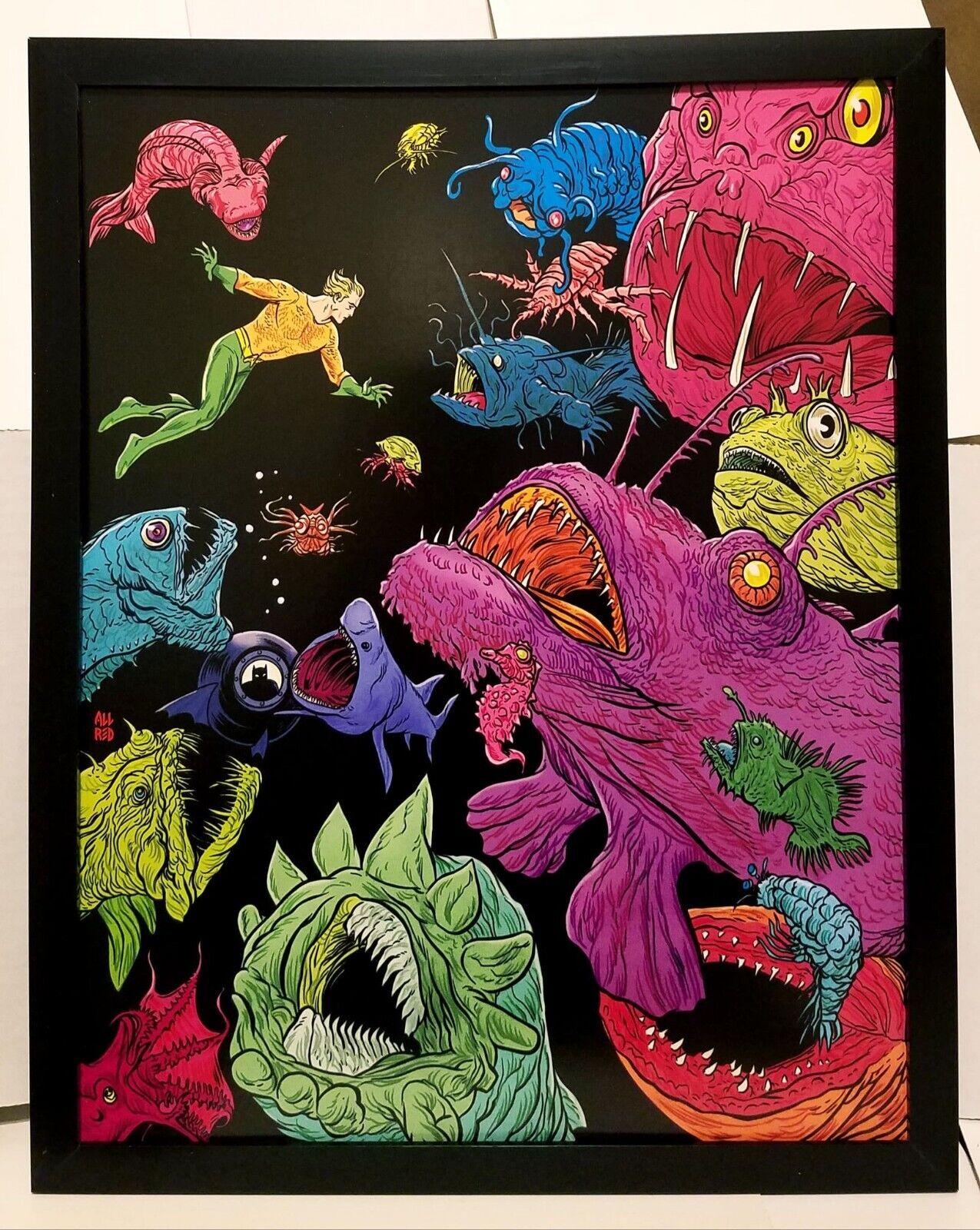 Aquaman by Mike Allred 11x14 FRAMED DC Comics Art Print Poster