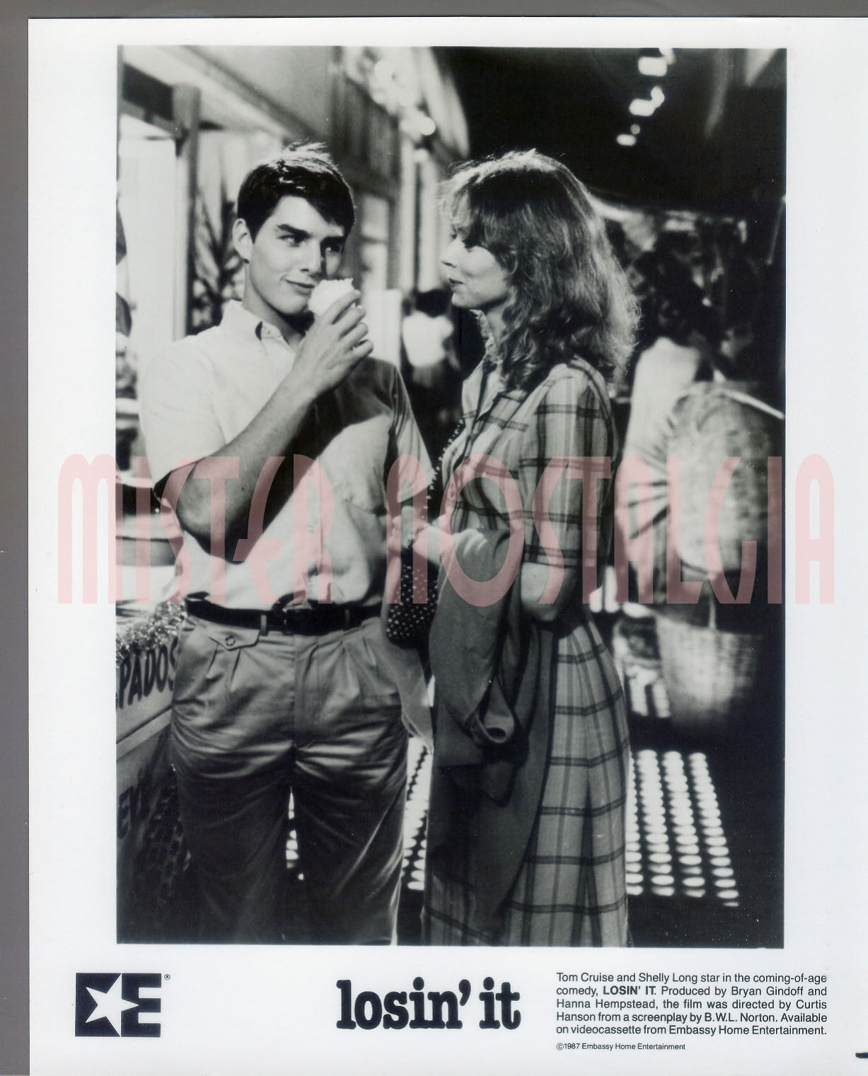 VINTAGE PHOTO 1987 Tom Cruise Shelly Long Losin\' It 