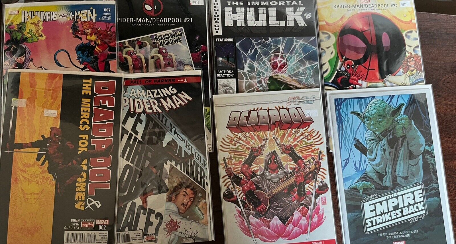 Lot Of 7 Marvel Comics Immortal Hulk Deadpool Spiderman Wolverine No Duplicates