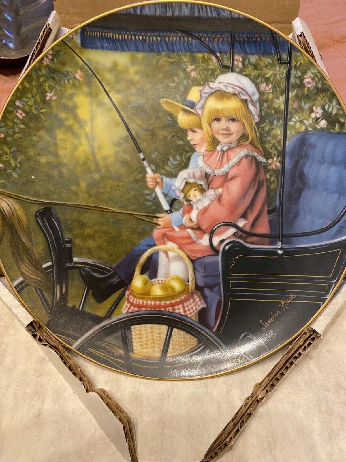 The Surrey Ride Collector Plate Days Gone By Sandra Kuck Reco COA Vintage 1984