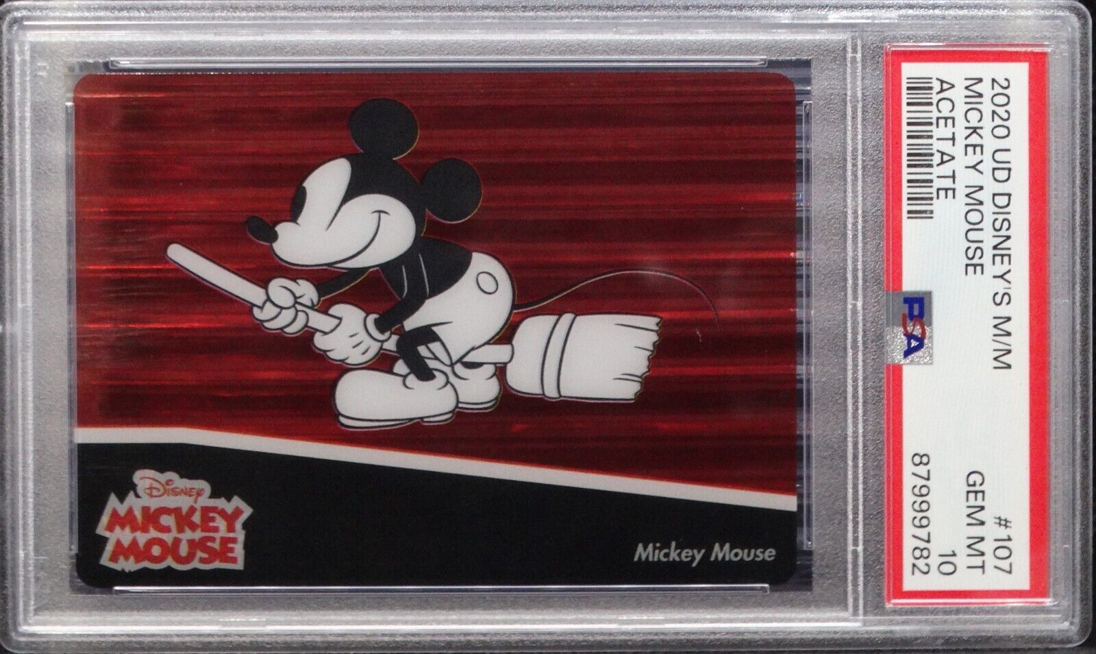 Mickey Mouse 2020 Upper Deck Disney RED Acetate #107 PSA 10 GEM MINT POP 1