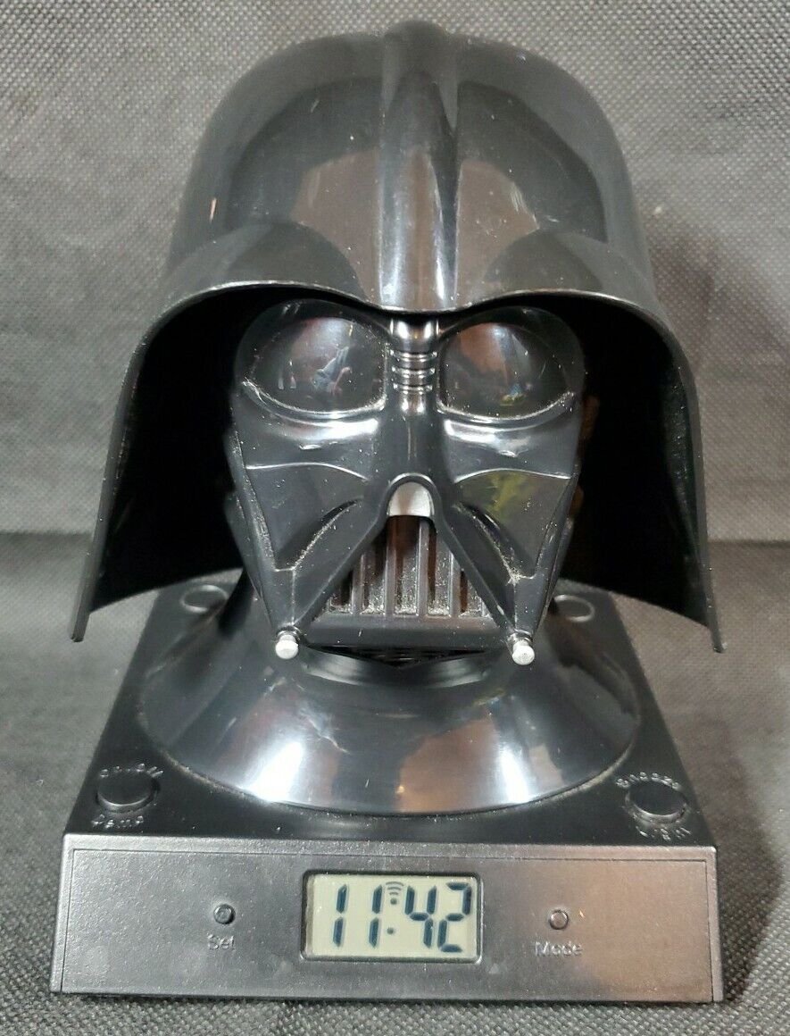 Star Wars Darth Vader 3D Bust Head Alarm Clock 2010 Wesco Working Lights Sounds