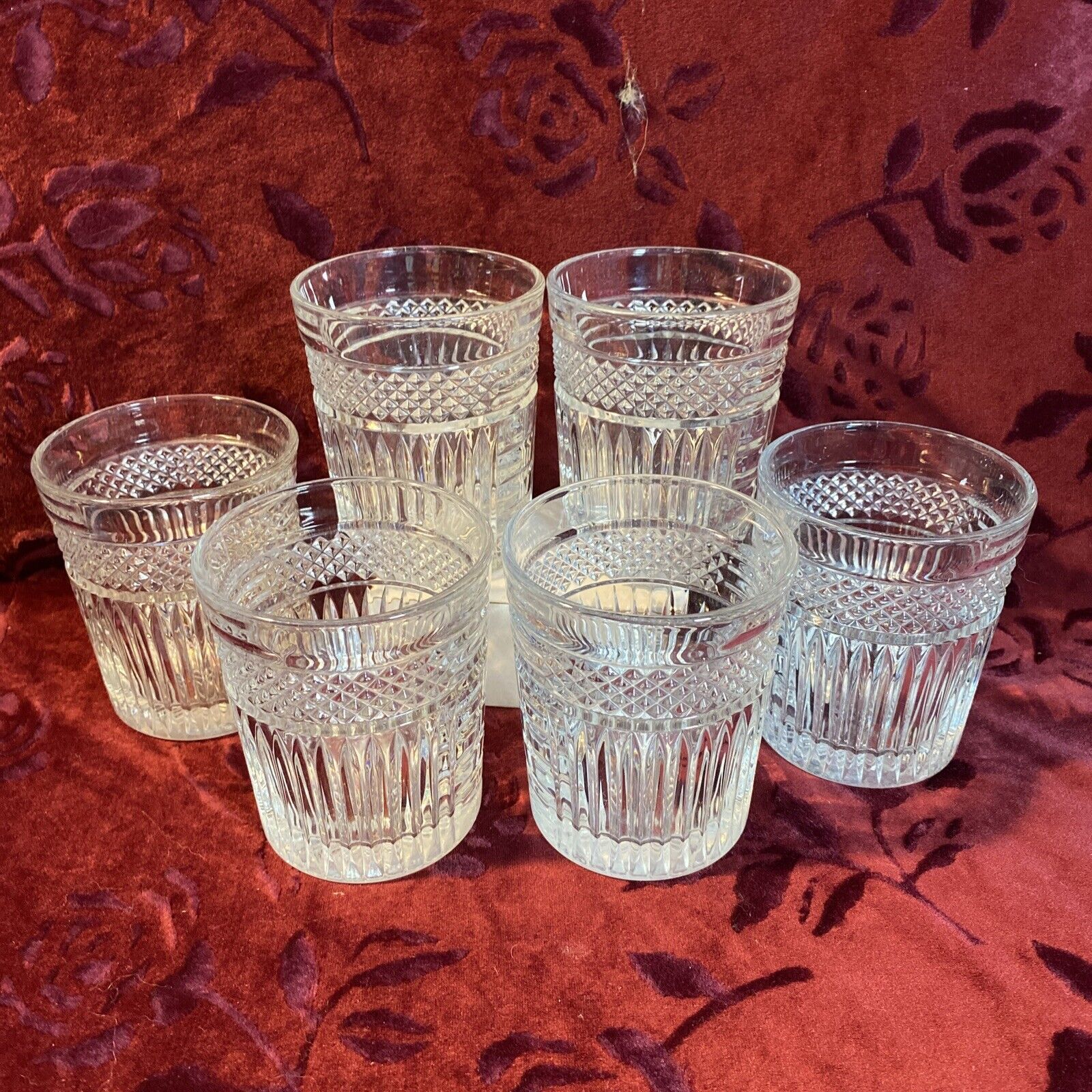 VINTAGE Libbey Glass Company Radiant Double Old-Fashioned Glasses Set/6 8 OZ