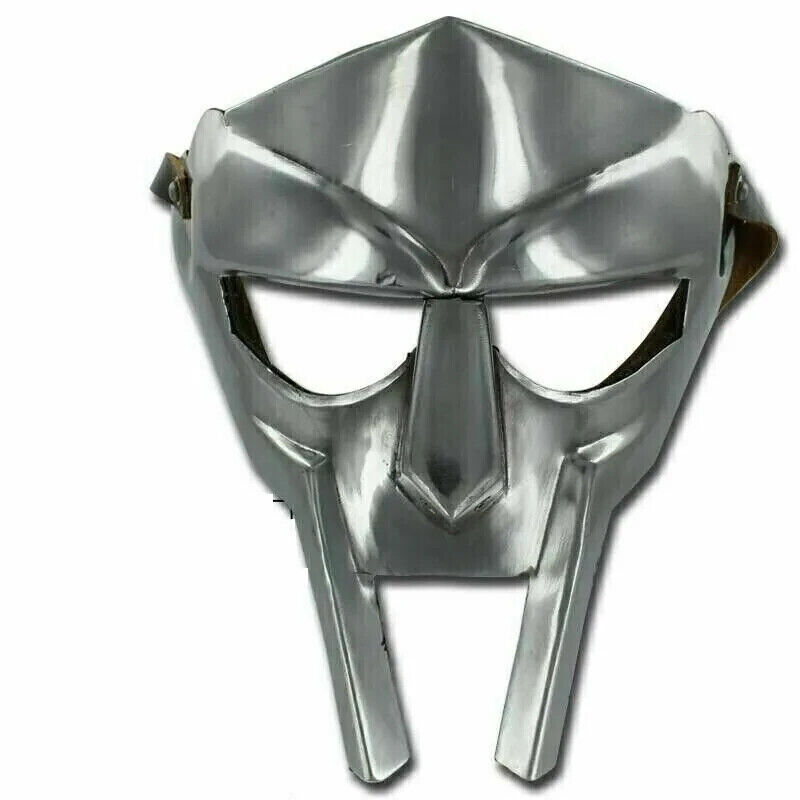 Steel Face Mask  Armor Medieval MF Doom Mask Gladiator Mad-villain Adult Size