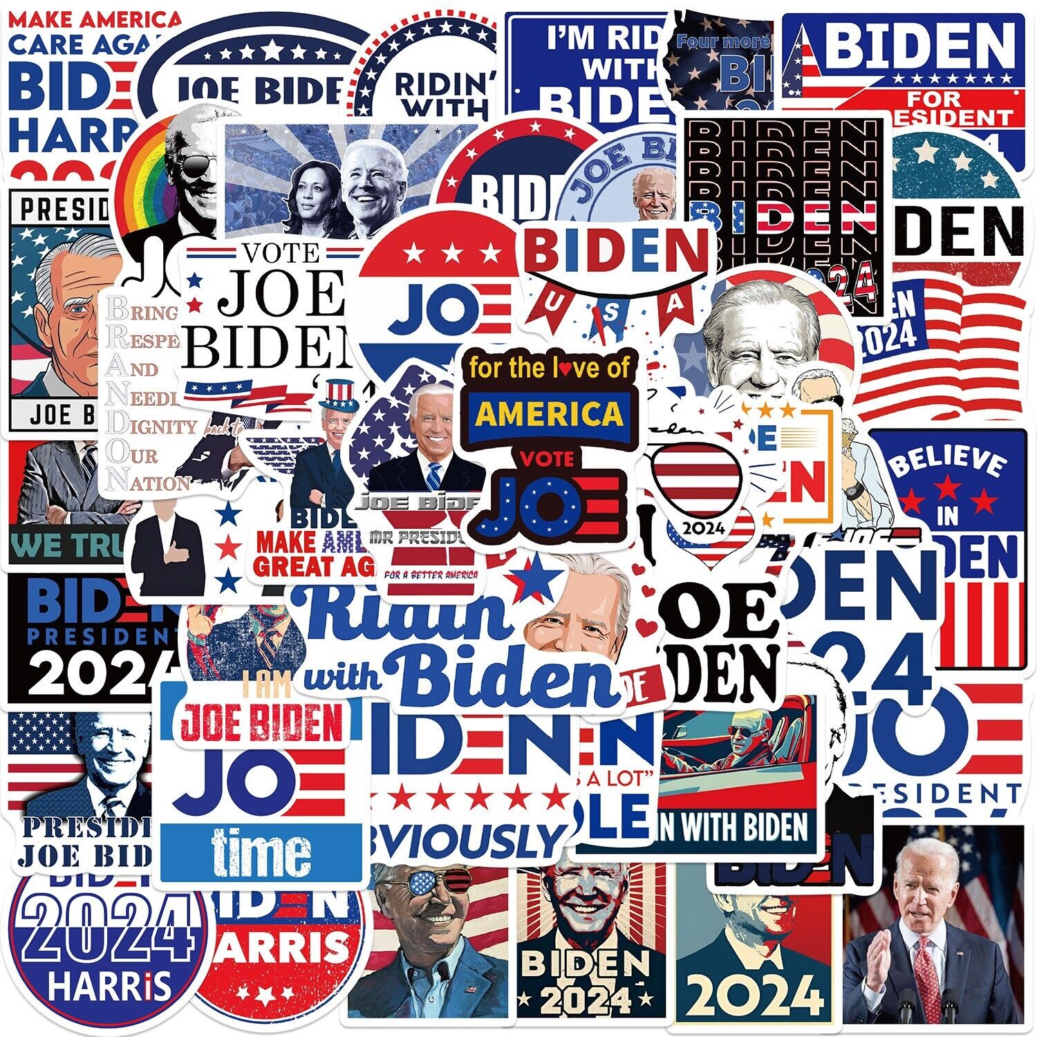 100 Pcs Joe Biden 2024 President Campaign Stickers Car Bumper/Democratic Party