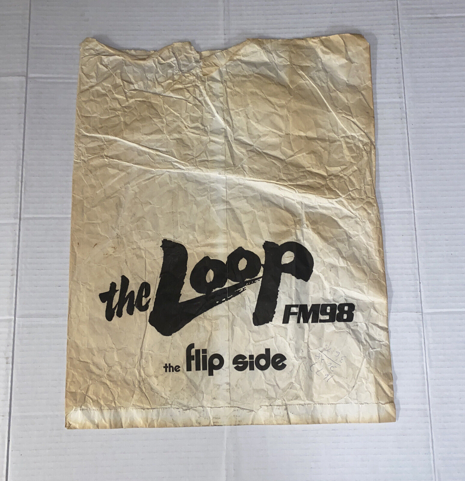 VTG 1980s The Loop Flip Side Records Bag Chicago Radio Record Store Promo Prop
