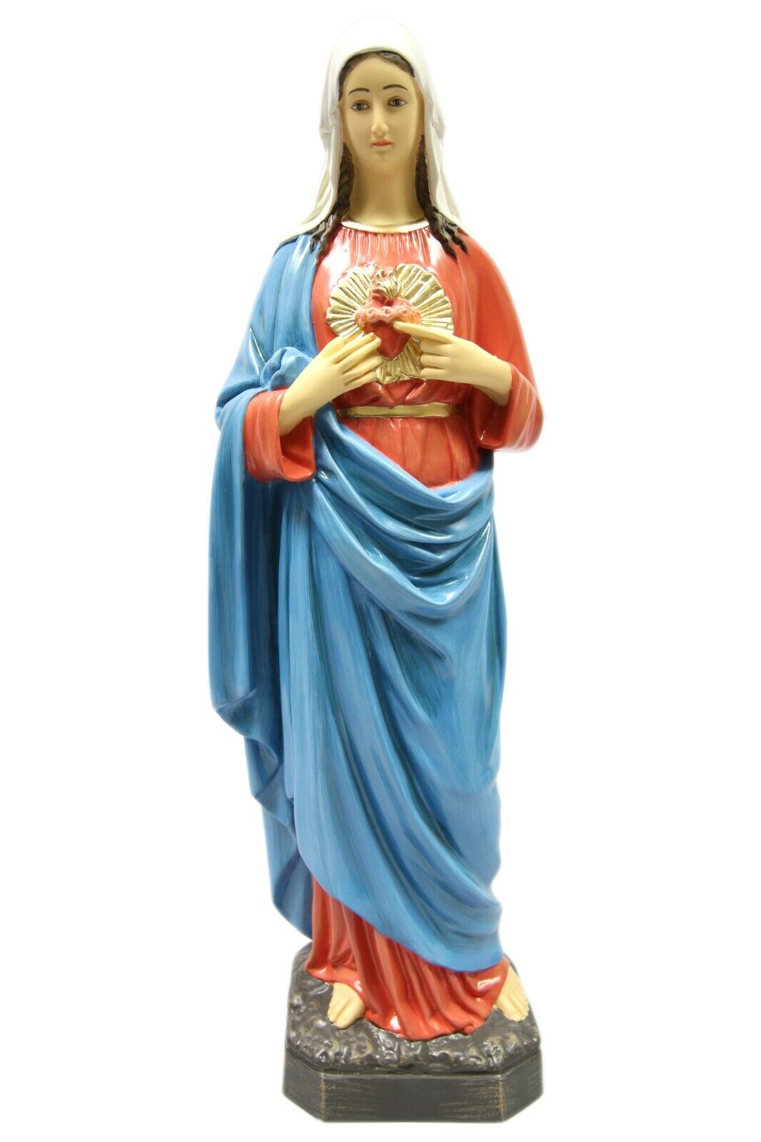 25 Inch Immaculate Heart of Mary Virgin Mary Statue Figurine Vittoria Made Italy